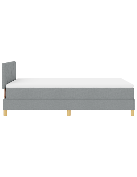 Letto a Rete con Materasso & Striscia LED Grigio Chiaro 120x200 cm Tessuto