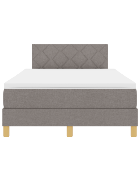 Letto a Box Spring con Materasso e Luce LED Tortora 120x200 cm Tessuto