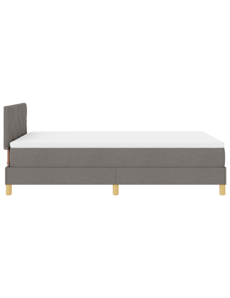 Letto a Box Spring con Materasso e Luce LED Tortora 120x200 cm Tessuto