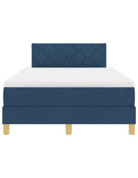 Letto a Contenitore con Materasso & LED Blu 120x200 cm Tessuto