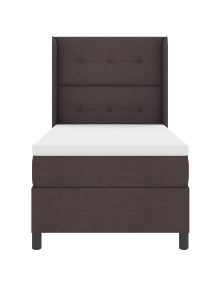 Letto Box Spring con Materasso Marrone Scuro 100x200 cm Tessuto