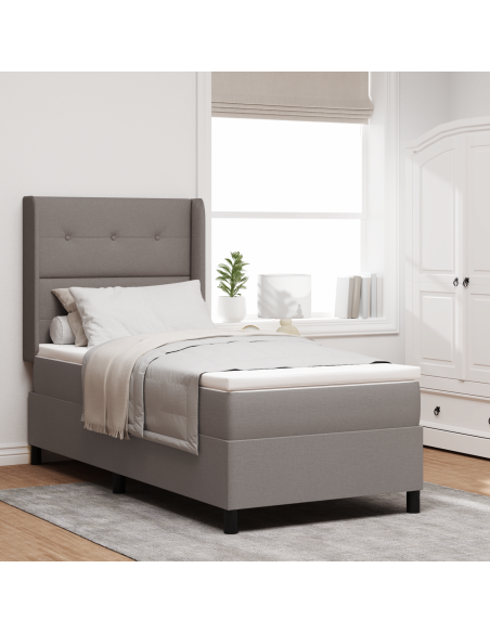 Letto a Box con Materasso Tortora 100x200 cm in Tessuto