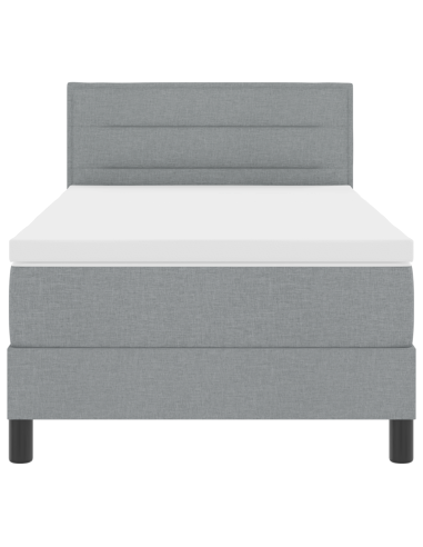 Letto a molle con materasso Grigio chiaro 90 x 190 cm Tessuto