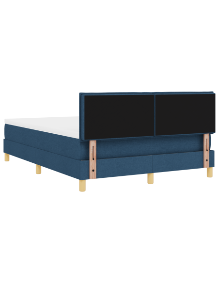 Letto box spring con materasso e LED blu 140x190 cm in tessuto