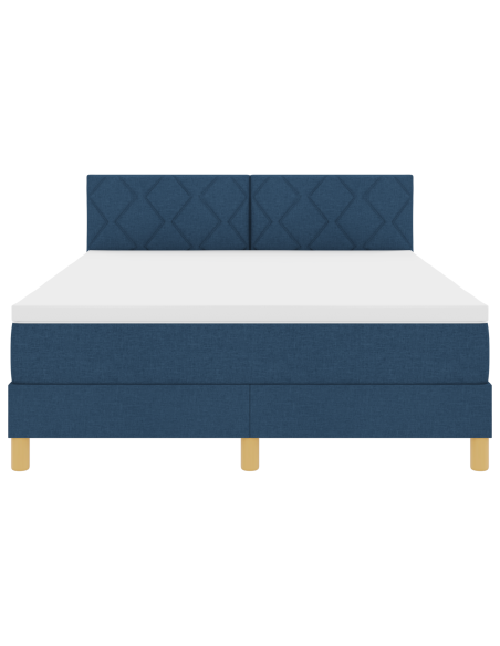 Letto box spring con materasso e LED blu 140x190 cm in tessuto