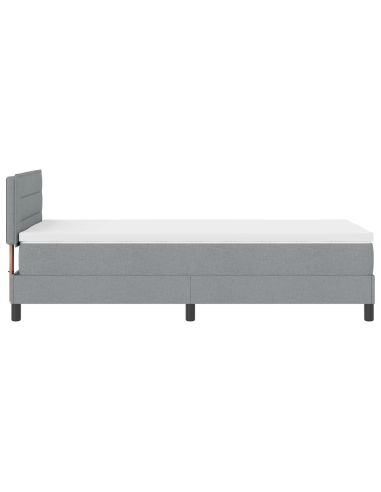 Letto a molle con materasso Grigio chiaro 90 x 200 cm Tessuto