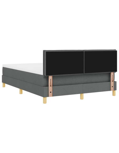 Letto a Sorgente LED con led Grigio scuro 140 x 200 cm Tessuto