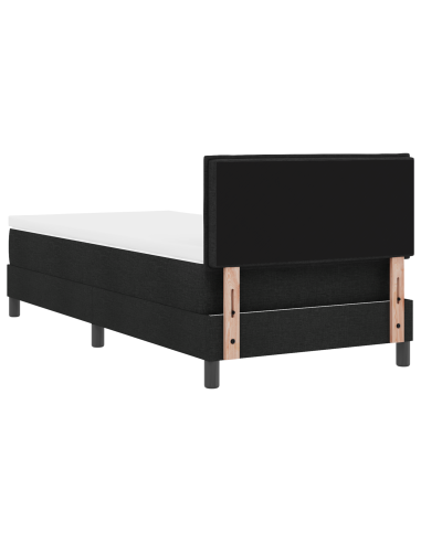 Letto a molle con materasso con led Nero 90 x 200 cm Tessuto
