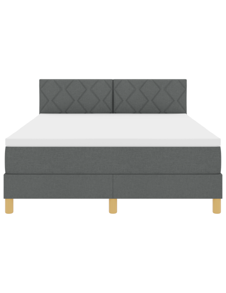 Letto a Sorgente LED con led Grigio scuro 140 x 200 cm Tessuto