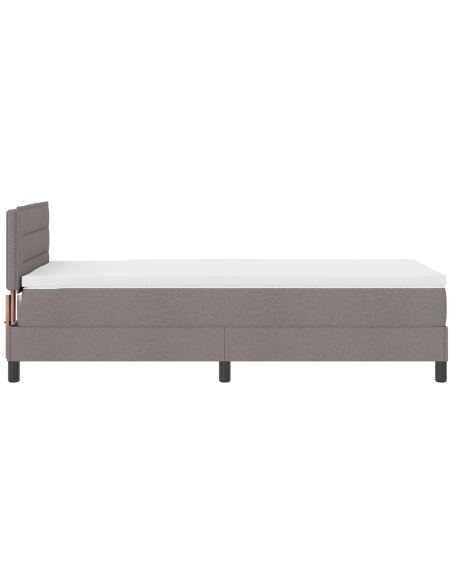 Letto Box Spring con Materasso e LED Taupe 90x200 cm Tessuto
