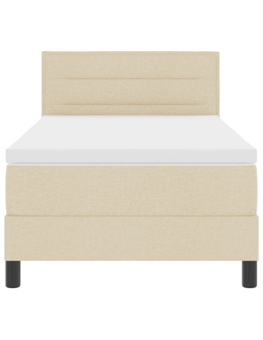 Letto a molle con materasso con led Crema 90 x 200 cm Tessuto