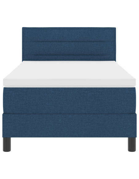 Letto Box Spring con Materasso e LED Blu 90x200 cm Tessuto
