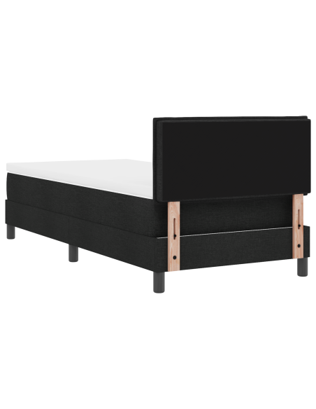 Letto a molle con materasso con led Nero 100 x 200 cm Tessuto