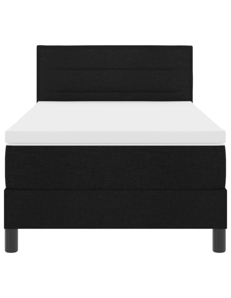 Letto a molle con materasso con led Nero 100 x 200 cm Tessuto