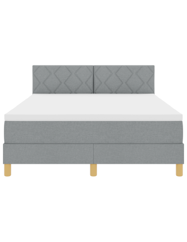 Letto a Sorgente LED con led Grigio chiaro 160 x 200 cm Tessuto