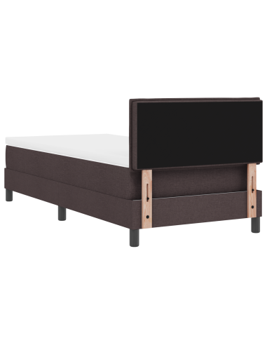 Letto a molle con materasso Marrone Scuro 100 x 200 cm Tessuto