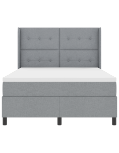 Letto a molle con materasso Grigio chiaro 140 x 200 cm Tessuto 2