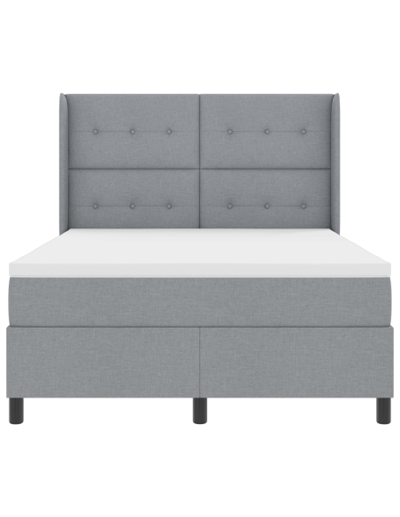 Letto Box Spring con Materasso Grigio Chiaro 140x200 cm Tessuto