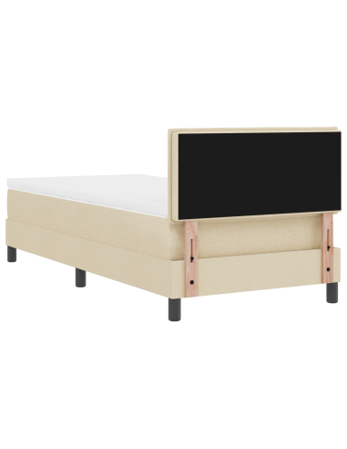 Letto a molle con materasso con led Crema 100 x 200 cm Tessuto