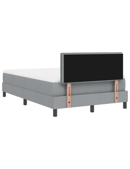 Letto Box Spring con Materasso & Luce LED Grigio 120x190 cm Tessuto