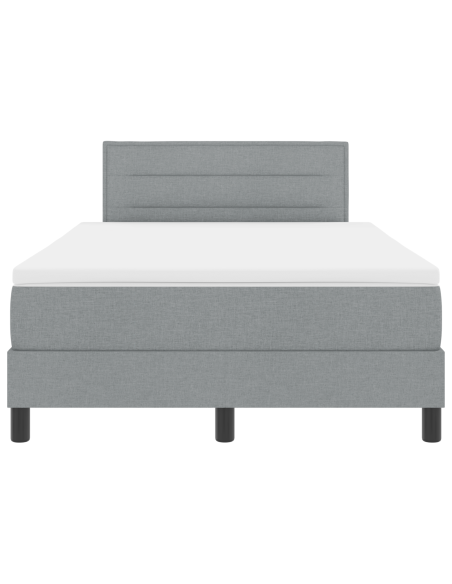 Letto Box Spring con Materasso & Luce LED Grigio 120x190 cm Tessuto