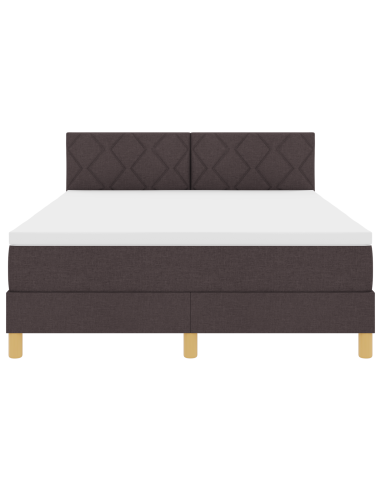 Letto a Sorgente LED con led Marrone Scuro 160 x 200 cm Tessuto