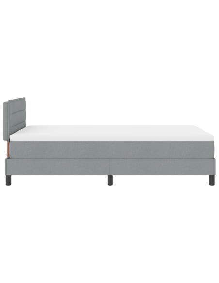 Letto Box Spring con Materasso & Luce LED Grigio 120x190 cm Tessuto