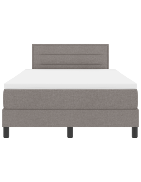 Letto con rete a molle con materasso e LED taupe 120x190 cm tessuto