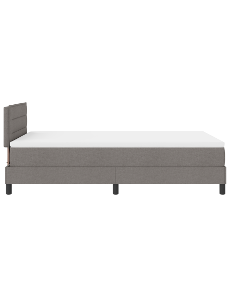 Letto con rete a molle con materasso e LED taupe 120x190 cm tessuto