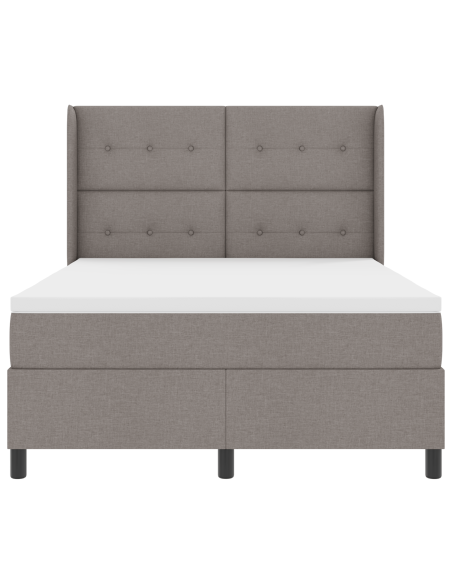 Letto Box Spring con Materasso Tortora 140x200 cm Tessuto