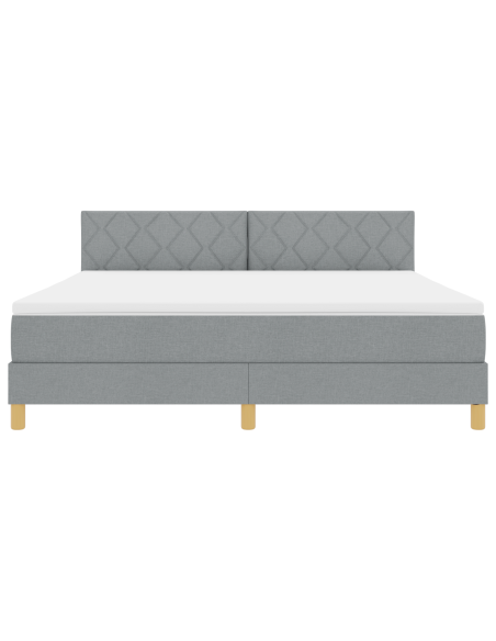 Letto a Molle con Materasso & LED Grigio Chiaro 180x200 cm Tessuto