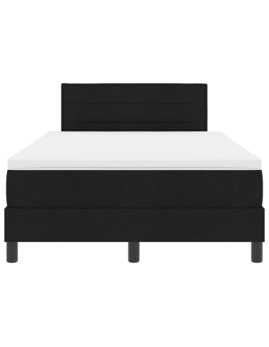 Letto a molle con materasso con led Nero 120 x 200 cm Tessuto