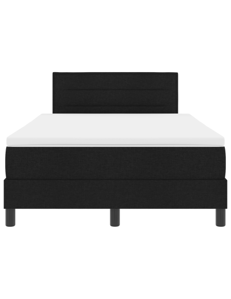 Letto Box Spring con Materasso e LED Nero 120x200 cm Tessuto