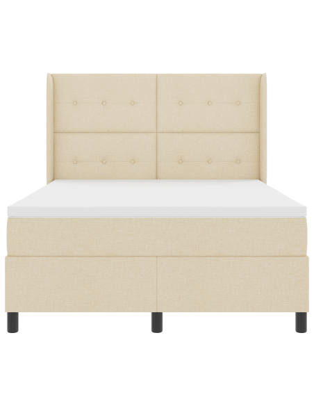 Letto Box Spring con Materasso Crema 140x200 cm Tessuto
