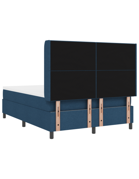 Letto a Rete con Materasso Blu 140x200 cm in Tessuto