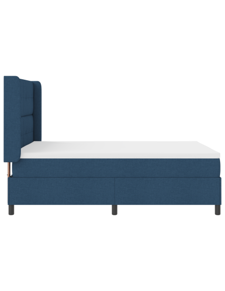 Letto a Rete con Materasso Blu 140x200 cm in Tessuto