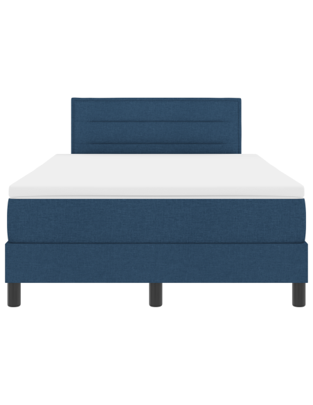 Letto con Rete a Molla e Materasso & LED Blu 120x200 cm Tessuto