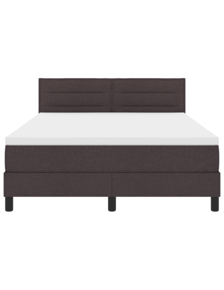 letto a box con materasso e LED marrone scuro 140x190 cm in tessuto