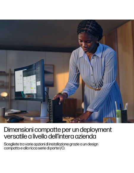 HP EliteDesk 8 Mini G1i Desktop AI PC Wolf Pro Security Edition 1 TB SSD Windows 11 Pro Mini PC Nero