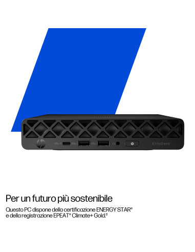 HP EliteDesk 8 Mini G1i Desktop AI PC Wolf Pro Security Edition 1 TB SSD Windows 11 Pro Mini PC Nero