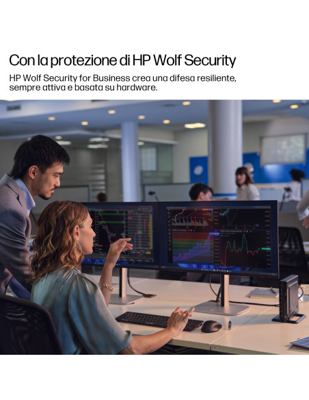 HP EliteDesk 8 Mini G1i Desktop AI PC Wolf Pro Security Edition 512 GB SSD Windows 11 Pro Mini PC Nero