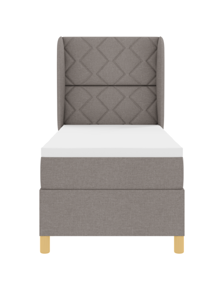 Letto Box Spring con Materasso Tortora 80x200 cm Tessuto