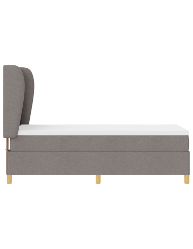 Letto con molle e materasso Grigio Scuro 90x190 cm Tessuto
