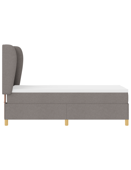 Letto Box Spring con Materasso Tortora 80x200 cm Tessuto