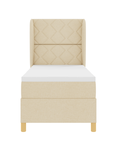 Letto con molle e materasso Grigio Scuro 90x190 cm Tessuto