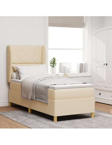 Letto con molle e materasso Grigio Scuro 90x190 cm Tessuto