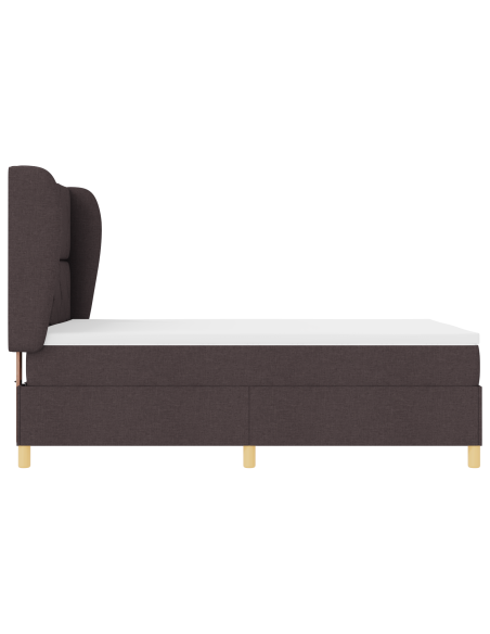 Letto a Molle con Materasso Marrone Scuro 140x190 cm Tessuto