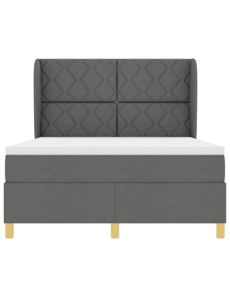 Letto a Rete con Materasso Grigio Scuro 140x200 cm Tessuto