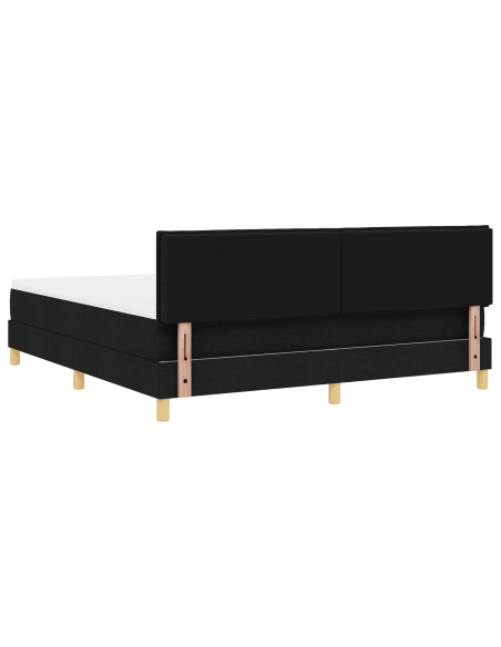 Letto Box Spring con Materasso e LED Nero 180x200 cm Tessuto