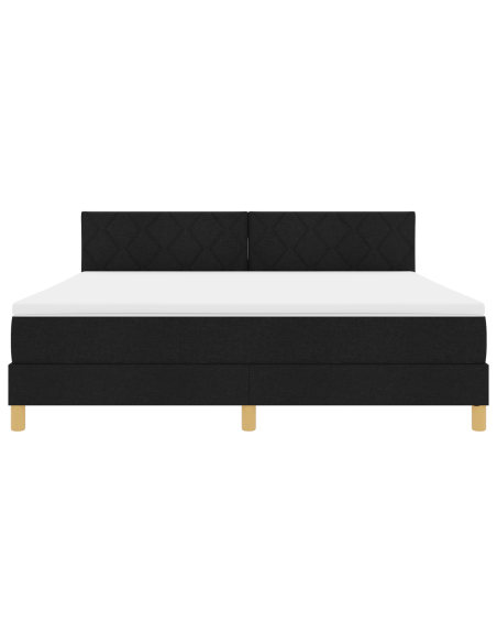 Letto Box Spring con Materasso e LED Nero 180x200 cm Tessuto